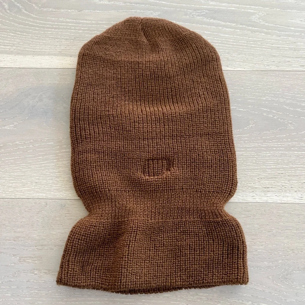 Corteiz rules the world Knit Brown Ski-Mask beanie